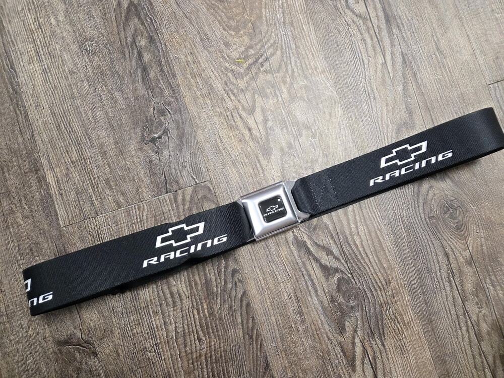 Buckle Down x GM General Motors Chevy Bowtie Racing Logo Black Web Belt